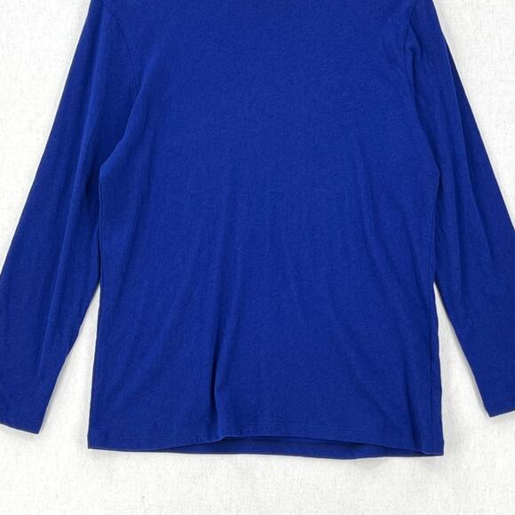 ENZA COSTA Cashmere Loose Long Sleeve Crew Tee Womens Medium Cobalt Blue NEW - Picture 6 of 14
